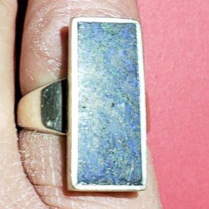 Vintage Rare 925 Black Onyx & Copper Rectangle Ring